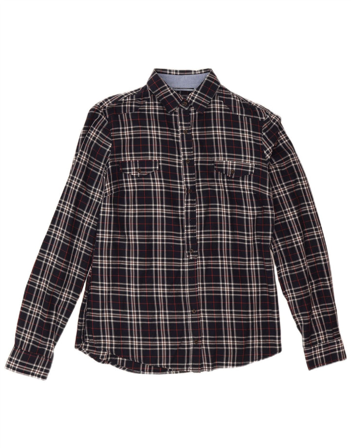 Massimo Dutti Damenhemd EU 38 Small Marineblau kariert