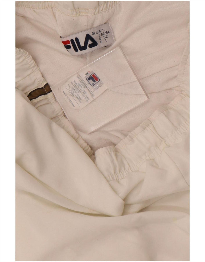 Fila Herren-Trainingshose mit Grafik, groß, weiß gestreift, Polyester