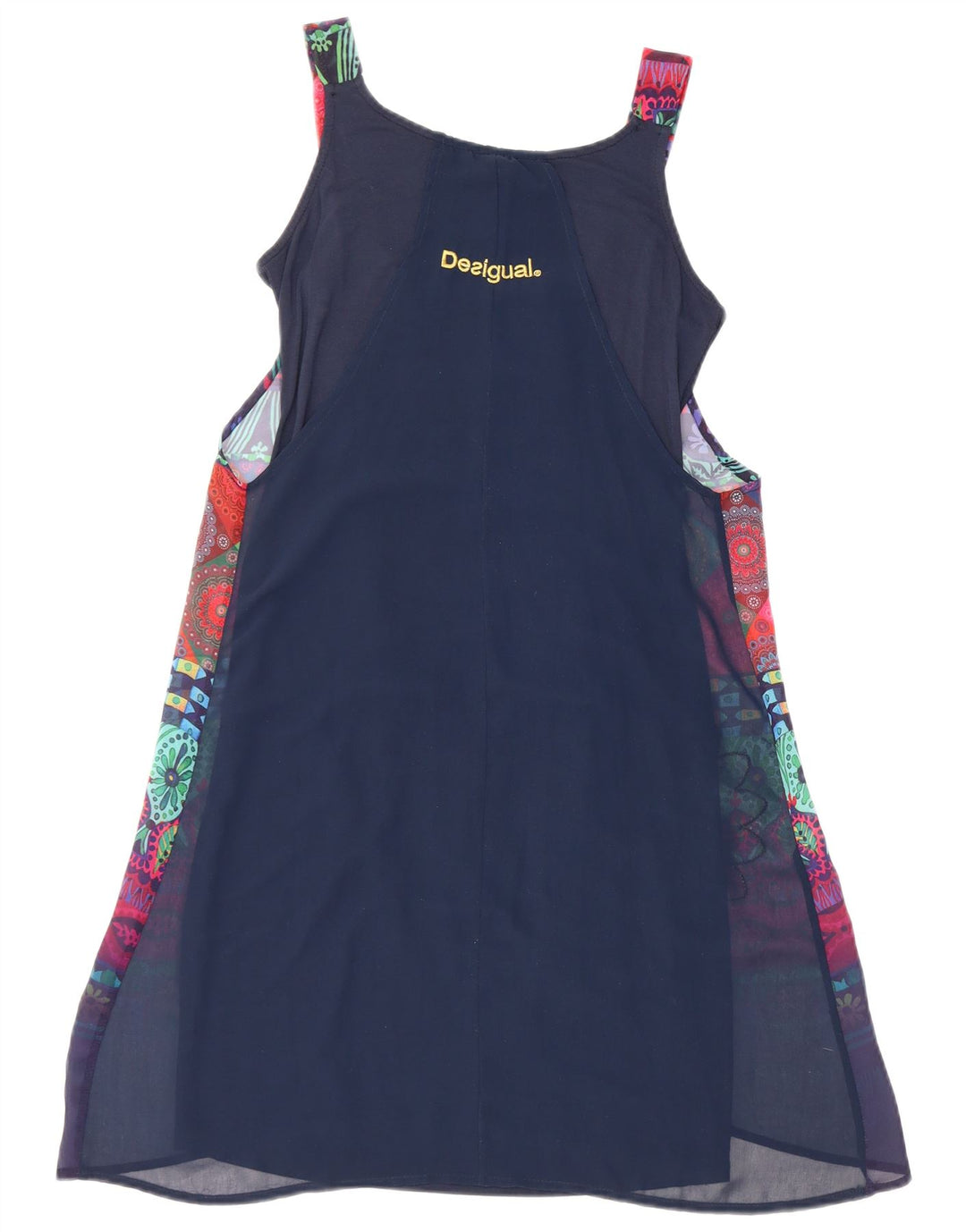 Desigual Womens Abstract Pattern Ärmelloses Basic-Kleid EU 34 XS Marineblau