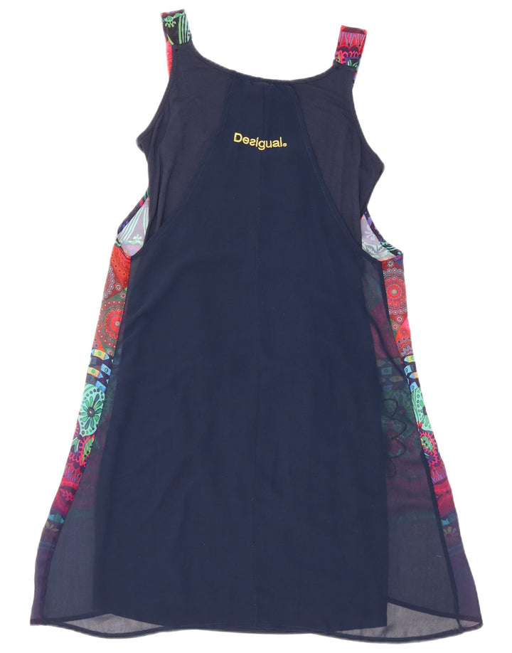 Desigual Womens Abstract Pattern Ärmelloses Basic-Kleid EU 34 XS Marineblau