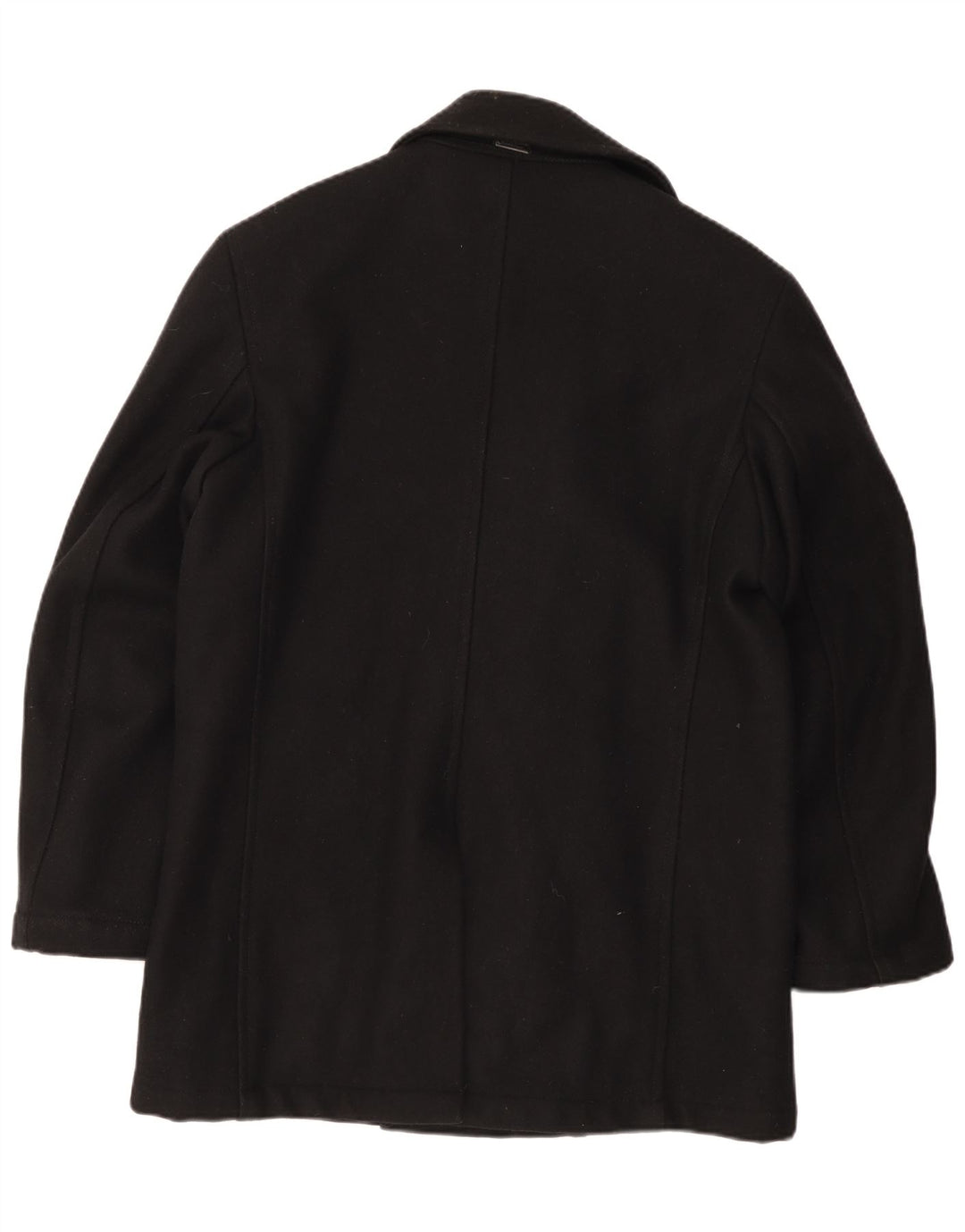 Gas Herren Zweireihiger Mantel UK 40 Large Schwarz