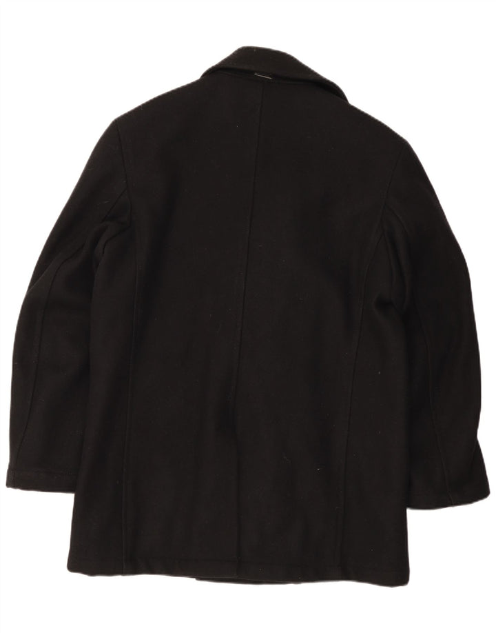 Gas Herren Zweireihiger Mantel UK 40 Large Schwarz