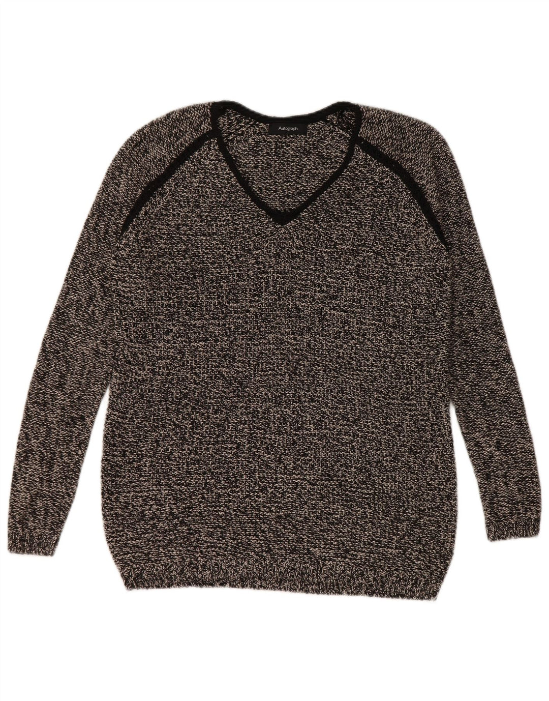 Marks & Spencer Damen Autograph Pullover mit V-Ausschnitt, Gr. 10, Größe S, Schwarz