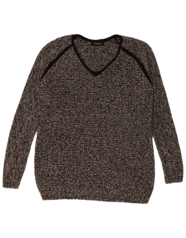 Marks & Spencer Damen Autograph Pullover mit V-Ausschnitt, Gr. 10, Größe S, Schwarz