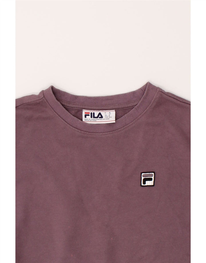 FILA Womens Sweatshirt Jumper UK 14 Medium Maroon Cotton Vintage Fila and Second-Hand Fila from Messina Hembry 