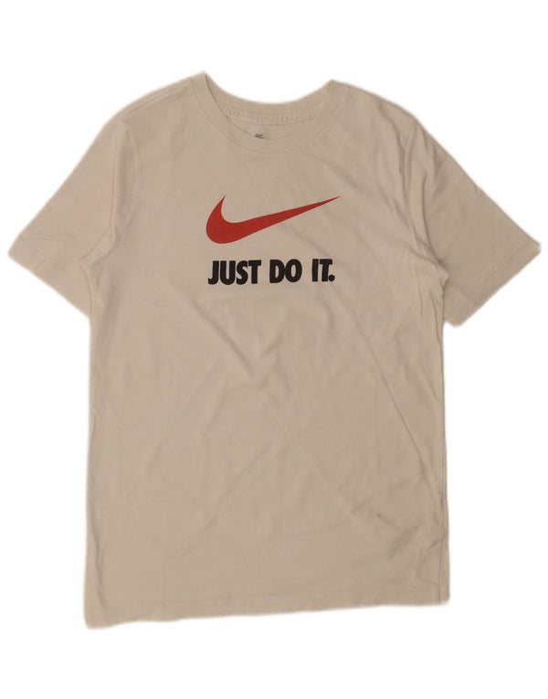 Nike Jungen T-Shirt mit Grafik, 13–14 Jahre, XL, weiße Baumwolle