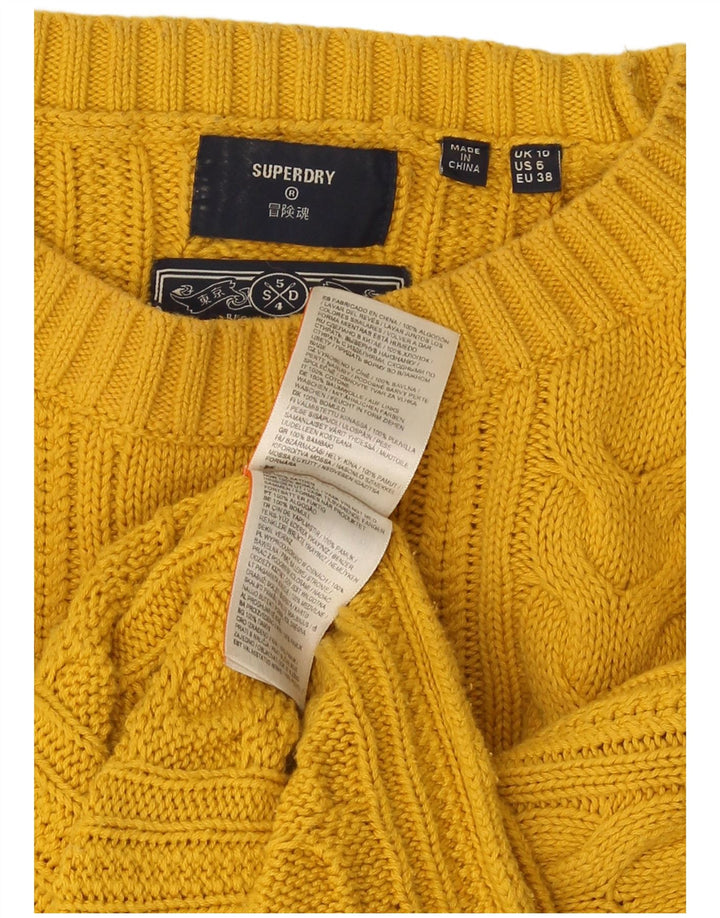 Superdry Damen-Pullover, übergroß, Rundhalsausschnitt, Gr. 10, Gelb