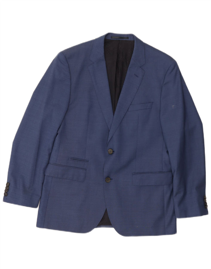 HUGO BOSS Herren-Blazer mit 2 Knöpfen, EU 50, große blaue Wolle