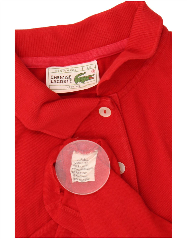 Lacoste Damen ärmelloses Poloshirt, Größe 40, mittelrote Baumwolle