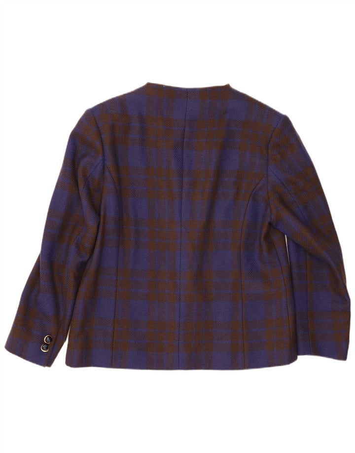 La Cordee Damen-Blazer mit lockerer Passform und 2 Knöpfen, UK 14, mittelblau kariert