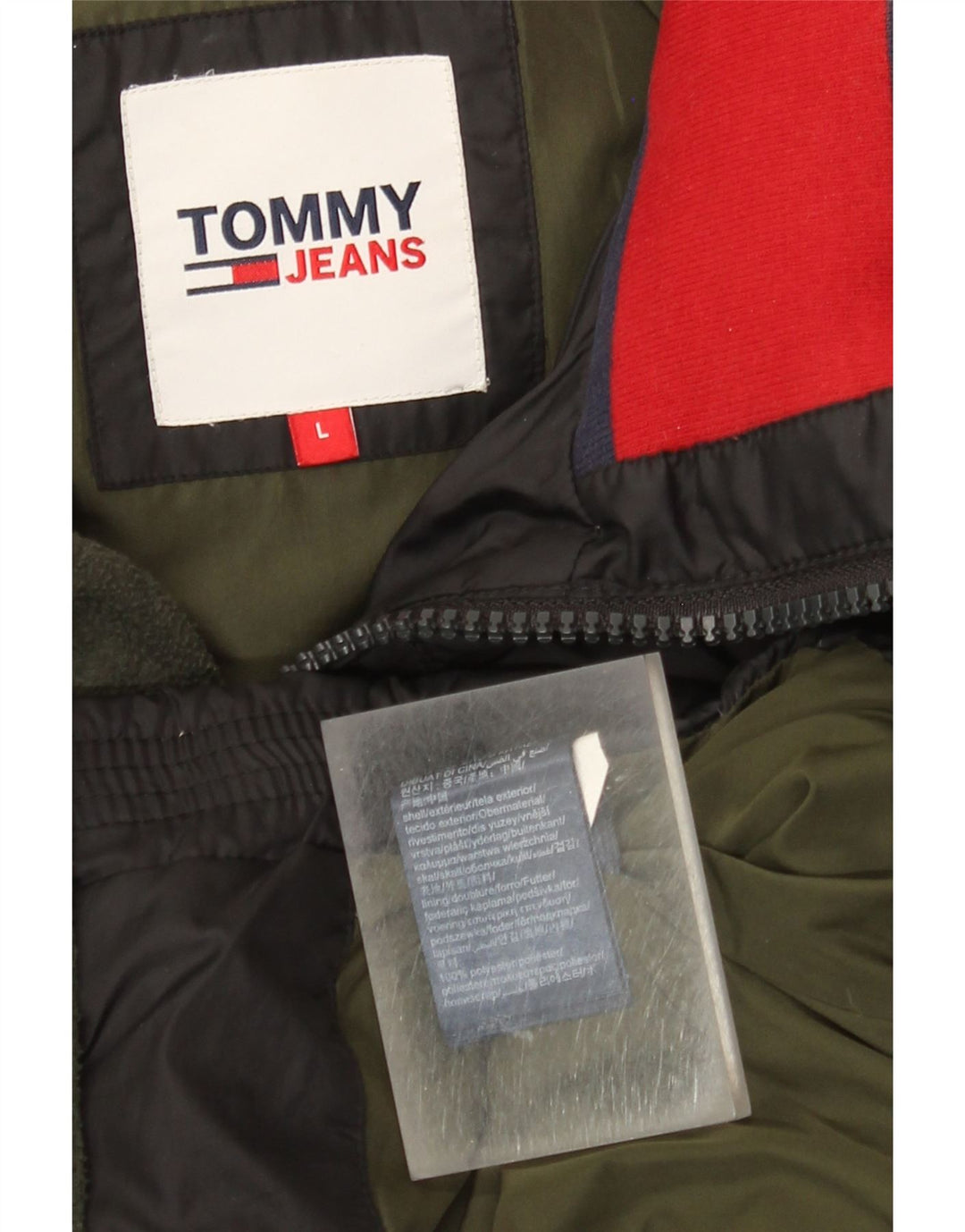 Tommy Hilfiger Herren Wattierte Jacke UK 40 Large Schwarz Polyester