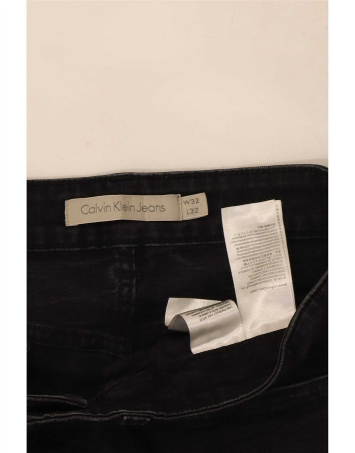 Calvin Klein Herren Slim Jeans W32 L32 Schwarze Baumwolle