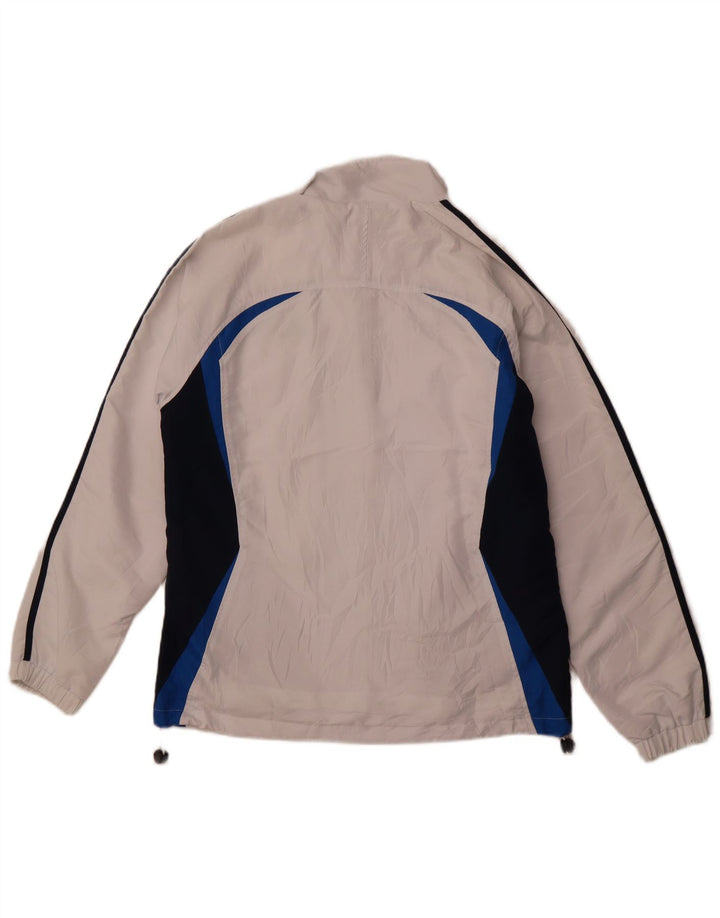 ASICS Herren-Trainingsanzug-Top-Jacke, großes weißes Farbblock-Polyester