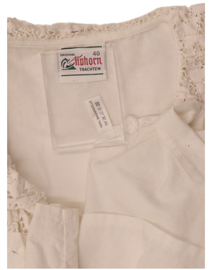 ALPHORN Damen Hemdbluse IT 40 Mittelweiß