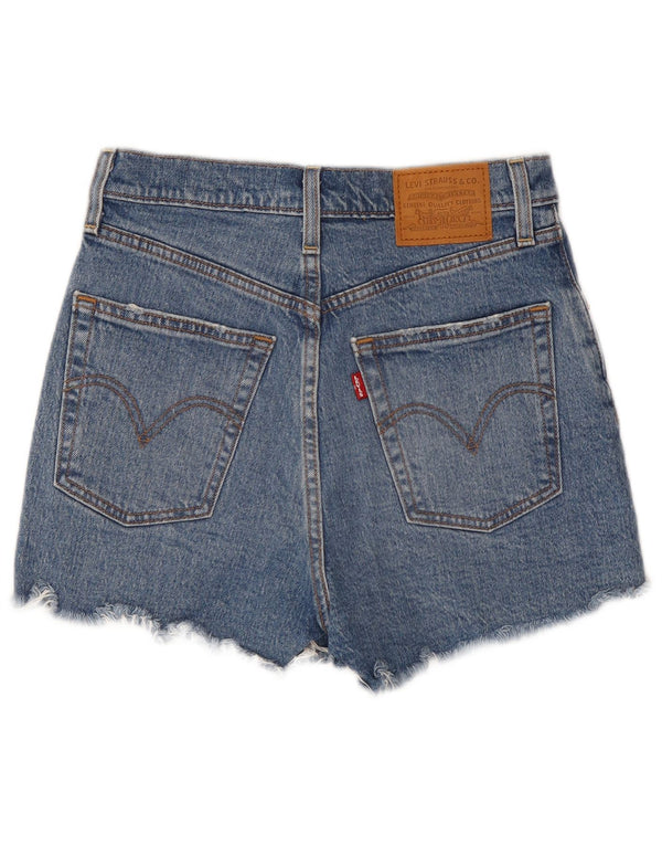 Levi's Damen Ribcage High Waist Denim Shorts W26 Small Blaue Baumwolle