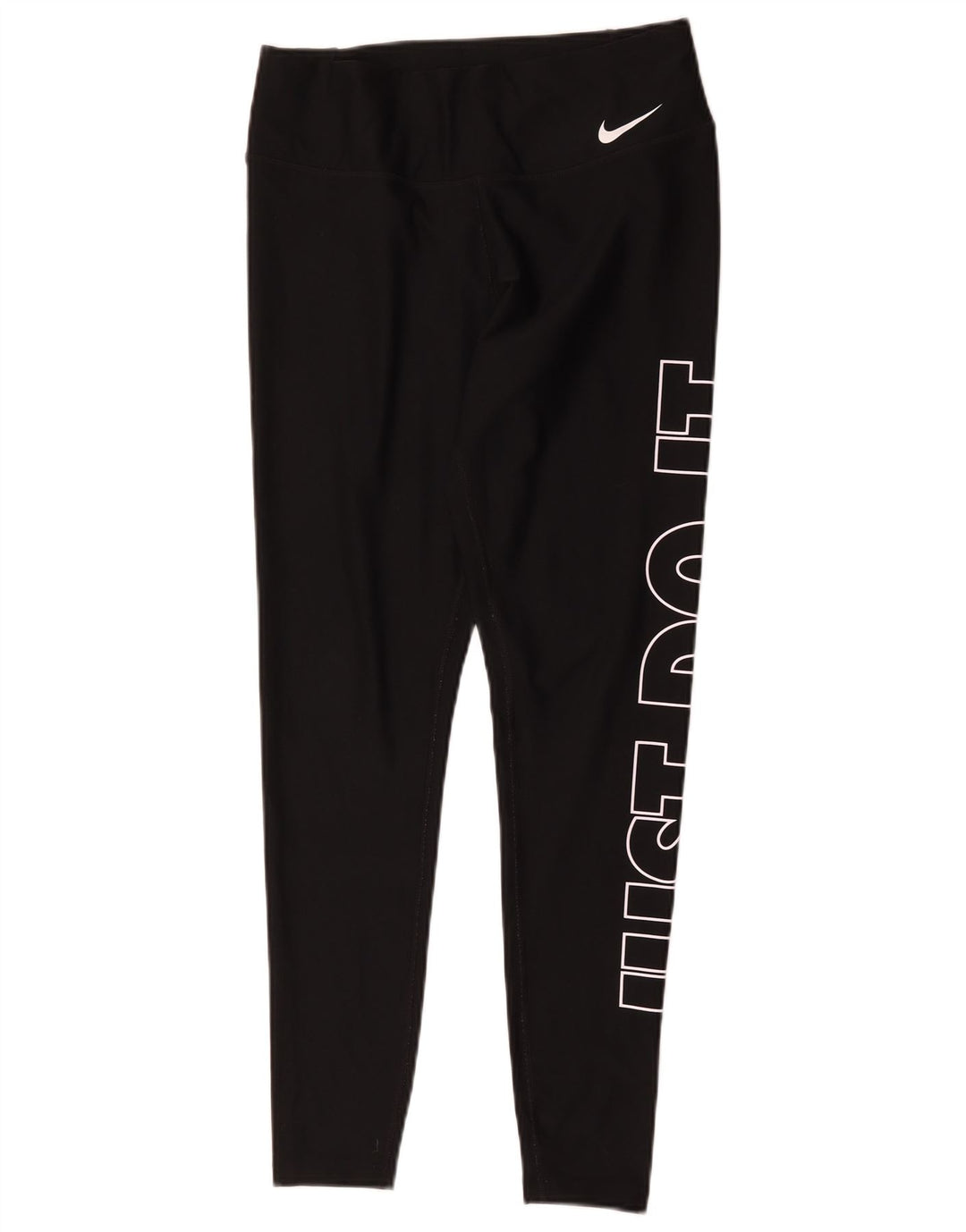 Nike Damen Dri Fit Graphic Leggings UK 14 Mittelschwarzes Polyester