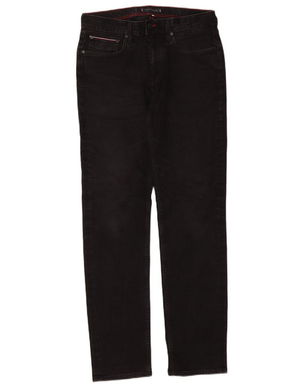 Tommy Hilfiger Herren Denton Straight Jeans W32 L34 Schwarze Baumwolle