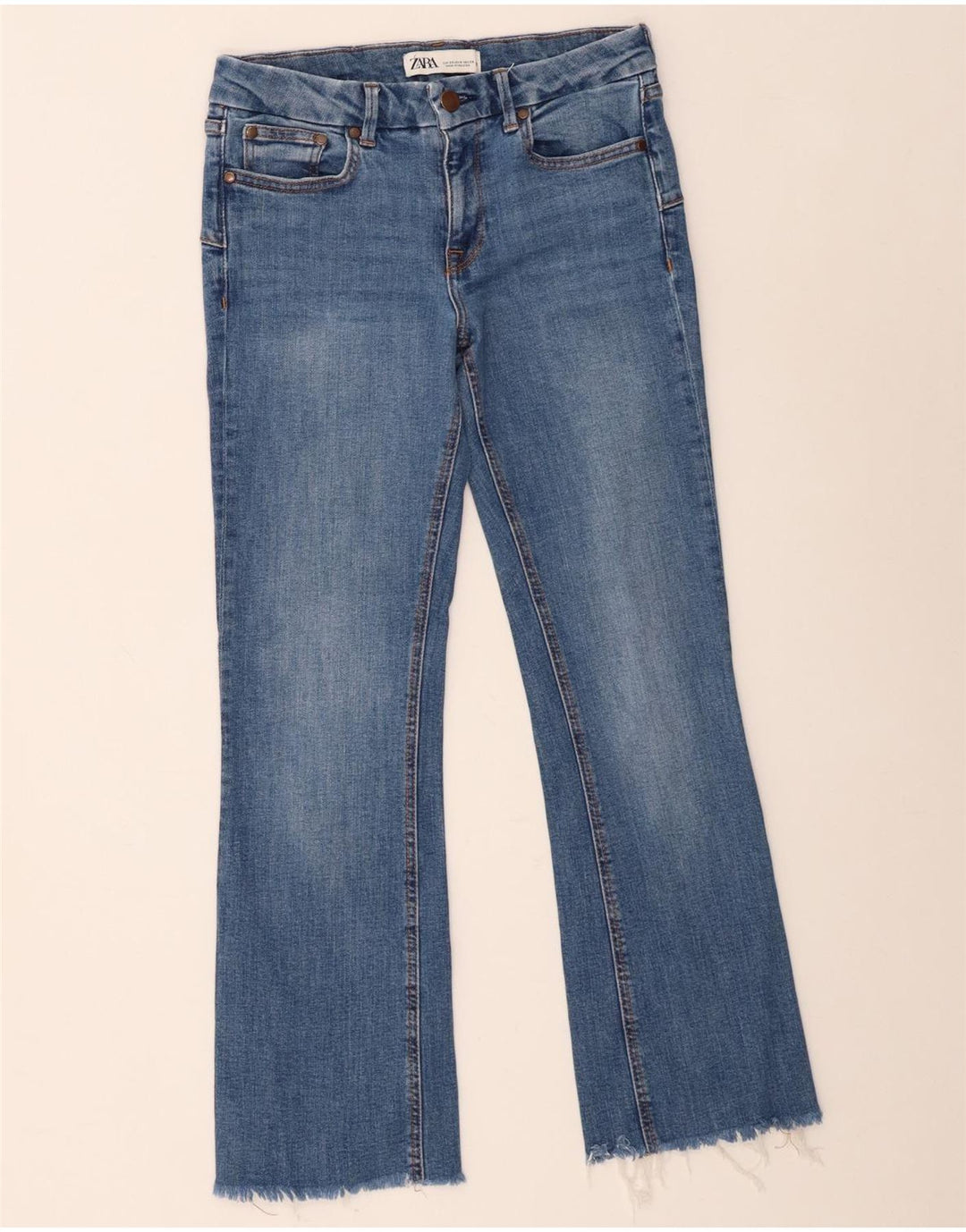 Zara Damen Schlagjeans EU 38 Small W28 L27 Blau