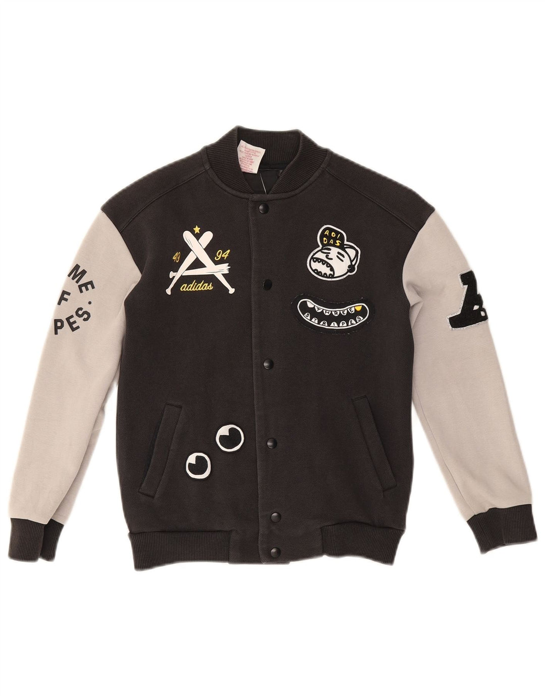 Adidas Jungen Grafik-Trainingsanzug-Top-Jacke, 8–9 Jahre, schwarze Farbblock-Baumwolle