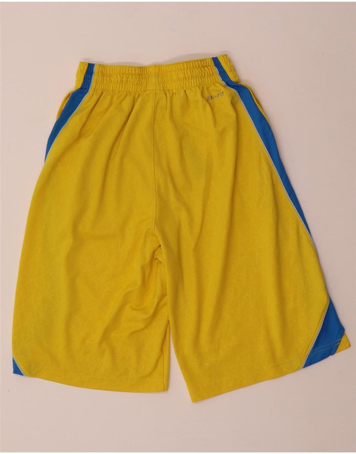 NIKE Herren Dri Fit Sportshorts, klein, gelbes Farbblock-Polyester