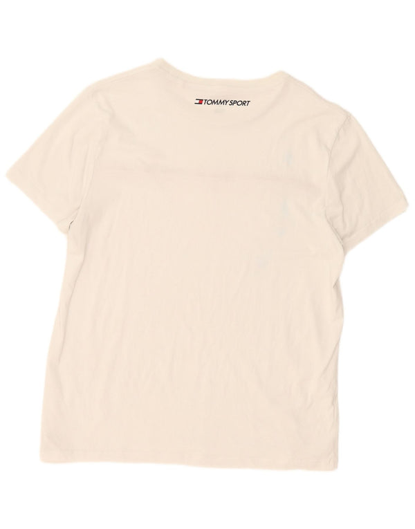 Tommy Hilfiger Herren T-Shirt Top Large Weiß Baumwolle