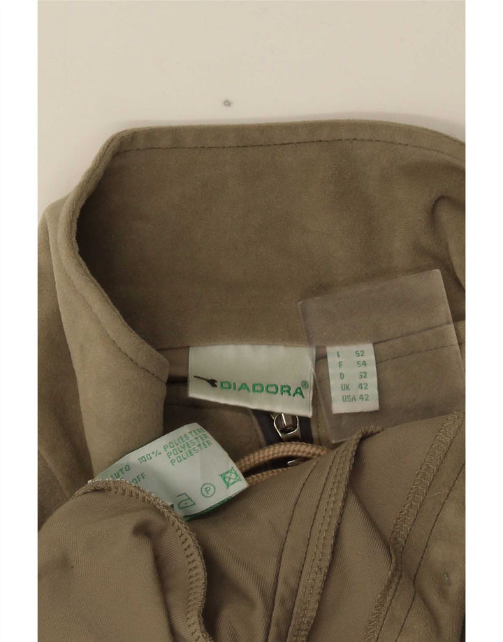 Diadora Herren-Trainingsanzugoberteil aus Velours, UK 42, Größe L, Khaki, Polyester