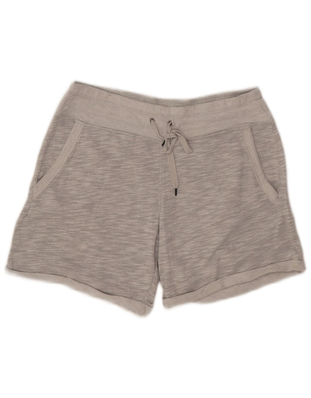 CALVIN KLEIN Damen Sportshorts UK 10 Small Grau gefleckte Baumwolle