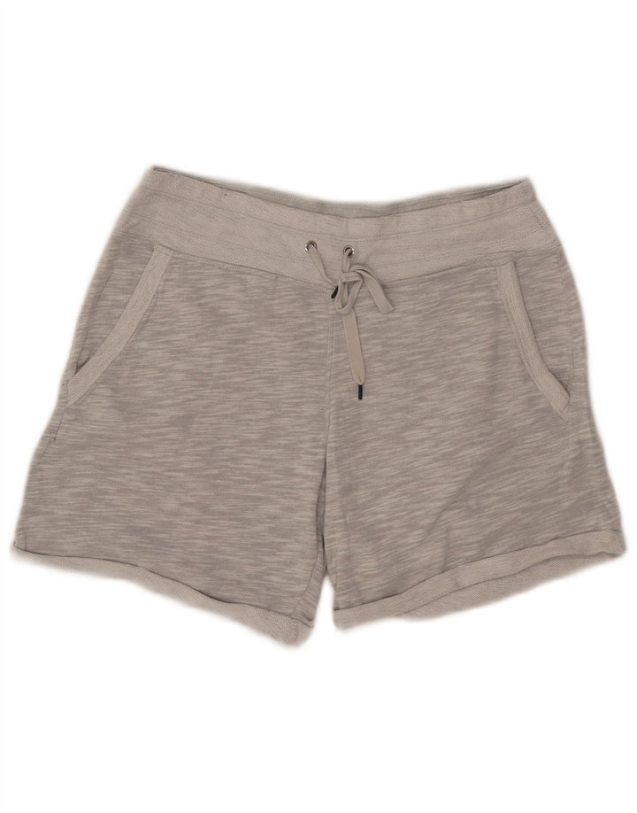CALVIN KLEIN Damen Sportshorts UK 10 Small Grau gefleckte Baumwolle
