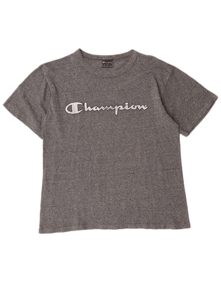 Champion Herren Grafik-T-Shirt-Oberteil Mittelgrau meliert