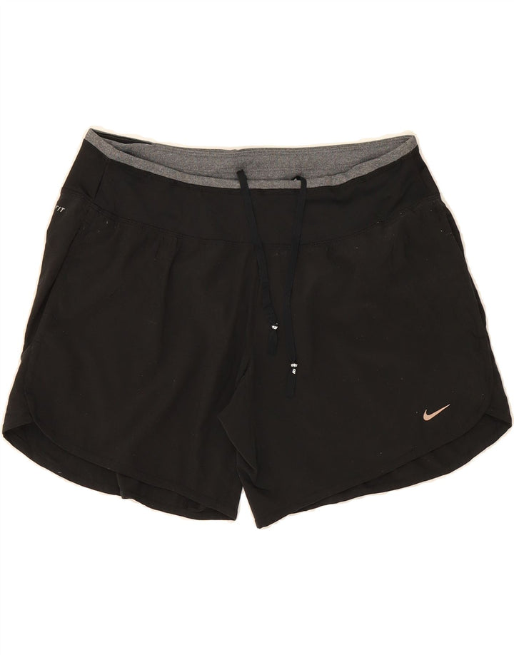 NIKE Damen Dri Fit Sport Shorts UK 14 Medium Schwarz Polyester