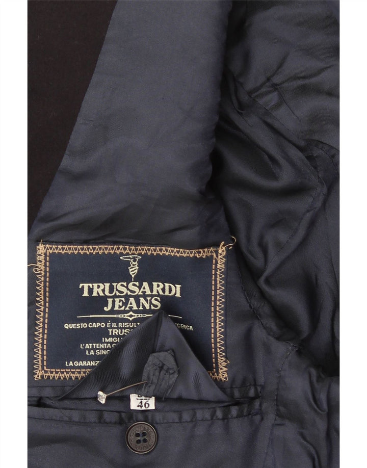 Trussardi Jeans Herren 2-Knopf-Blazerjacke IT 46 Small Schwarz