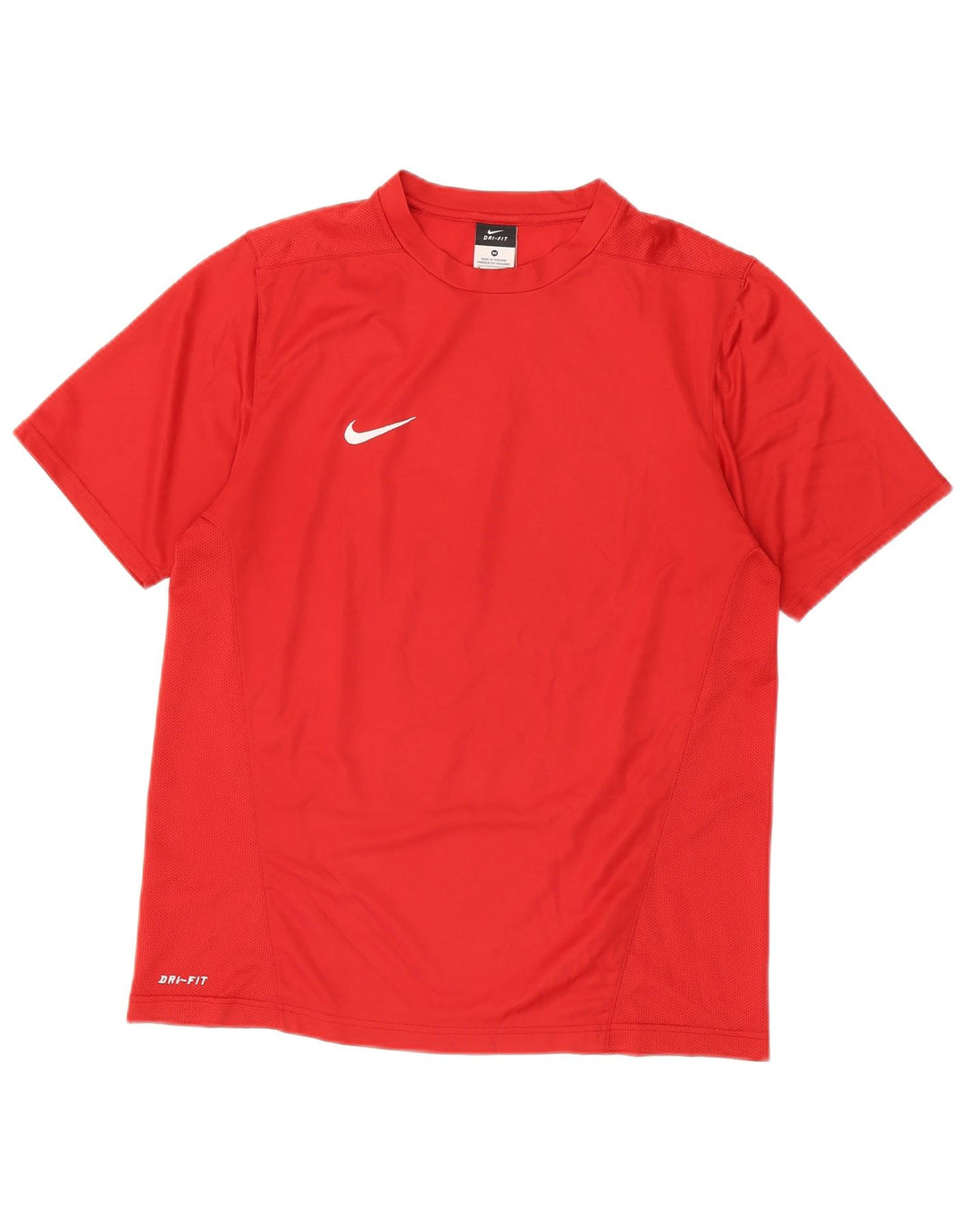 Nike Herren Dri Fit T-Shirt Top UK 39/41 Mittelrotes Polyester