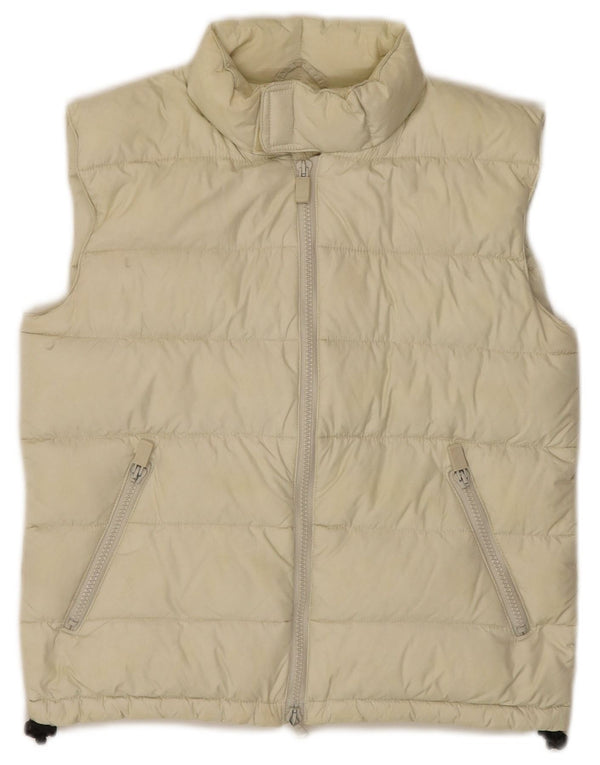 Alberto Aspesi Damen Loose Fit Wattierte Weste UK 4 XS Gelb Polyamid