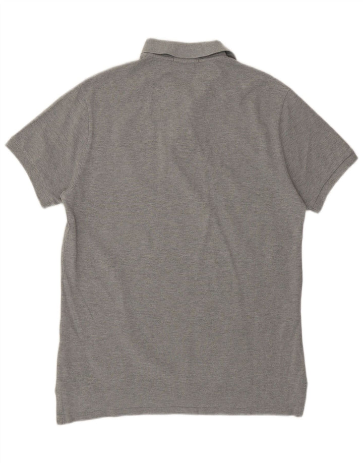 Polo Ralph Lauren Herren-Poloshirt in schmaler Passform, mittelgrau gesprenkelte Baumwolle