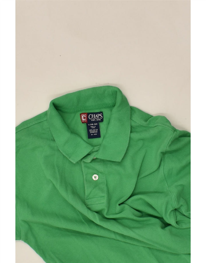 CHAPS Boys Polo Shirt 14-15 Years Large Green Cotton | Vintage Chaps | Thrift | Second-Hand Chaps | Used Clothing | Messina Hembry 