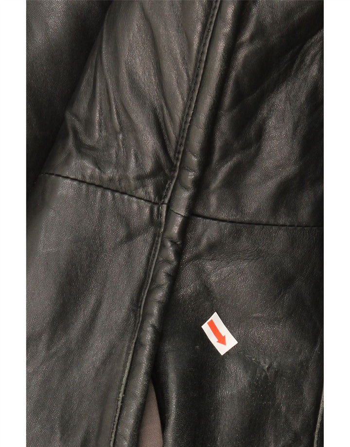 MICHEL Womens Leather Jacket IT 44 Medium Black Leather Vintage Michel and Second-Hand Michel from Messina Hembry 