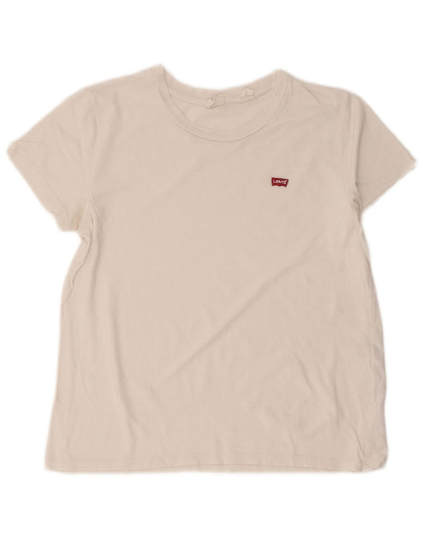 Levi's Damen T-Shirt Top UK 12 Mittelweiße Baumwolle