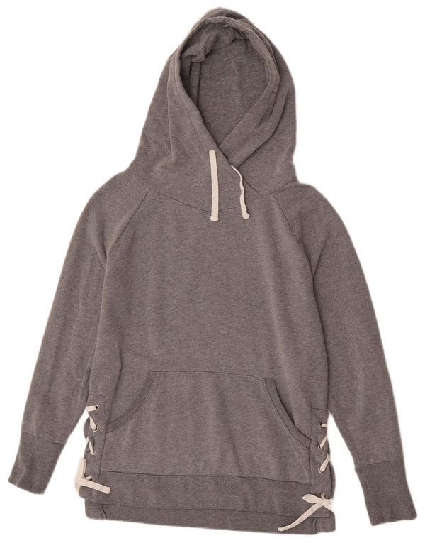 Gap Damen-Pullover mit übergroßem Kapuzenpullover, Gr. 6, XS, grau gefleckte Baumwolle