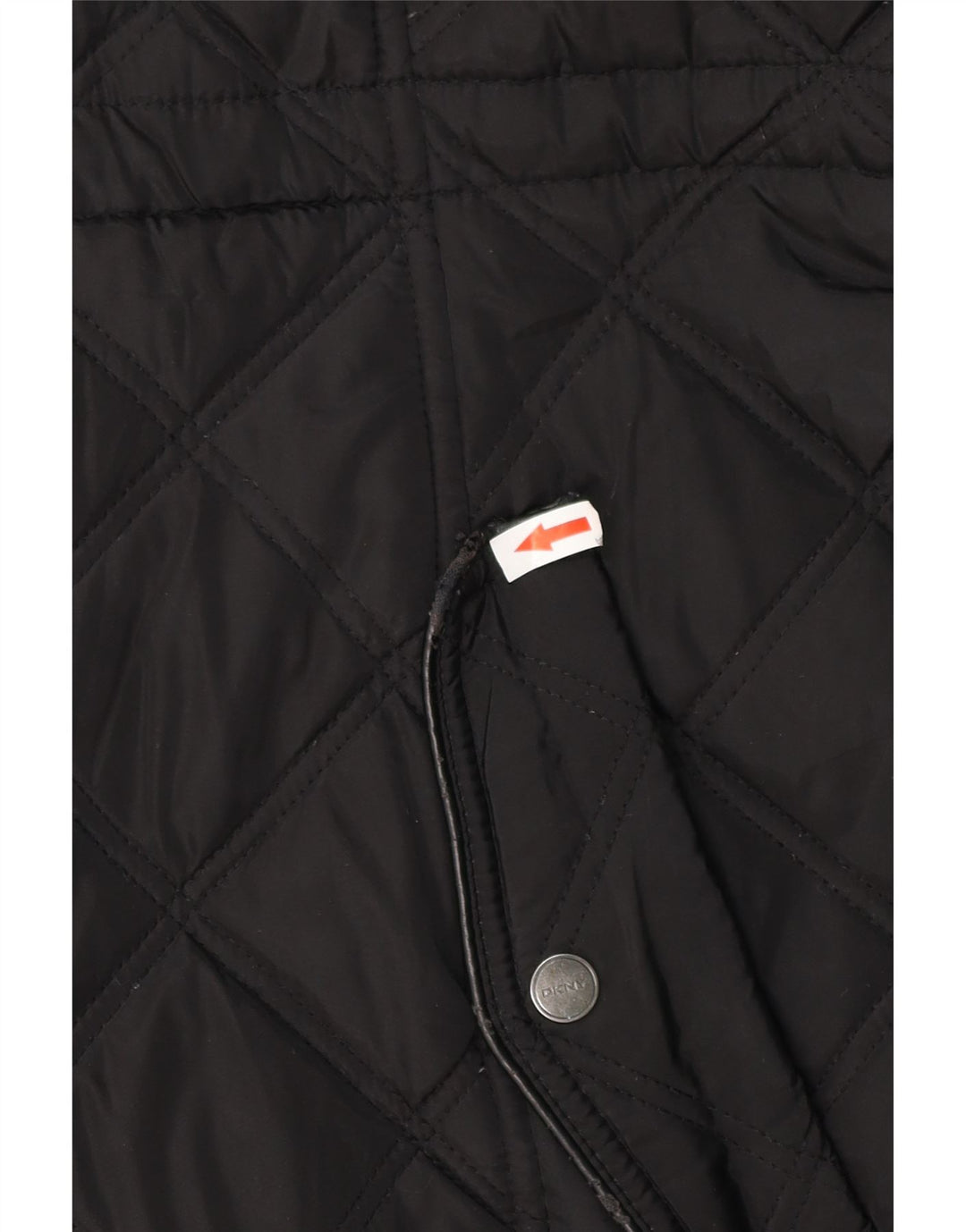 DKNY Womens Hooded Quilted Overcoat UK 18 XL Schwarz Polyester