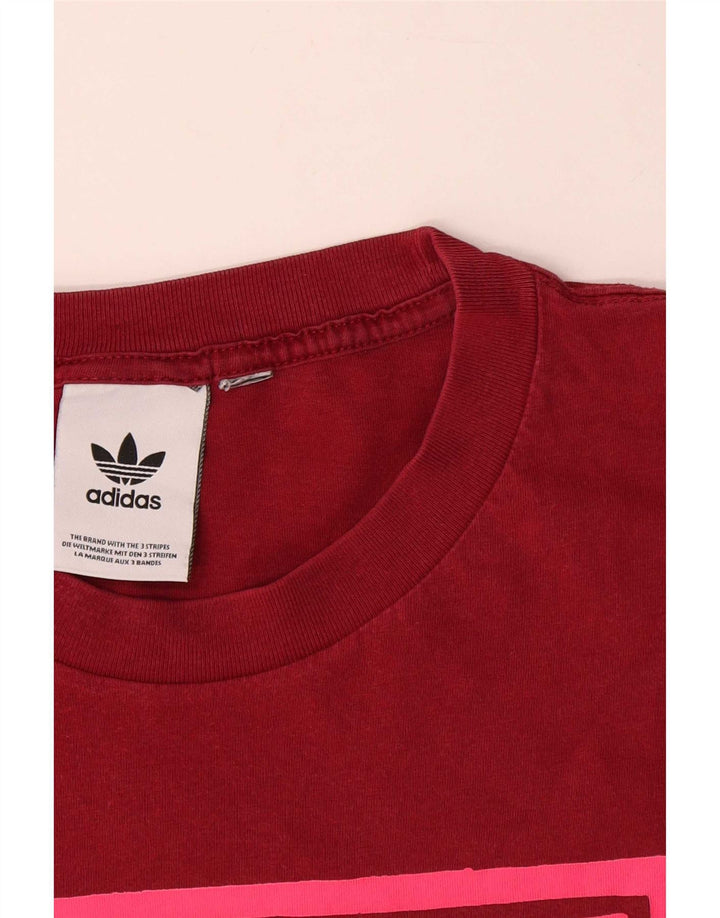 Adidas Herren T-Shirt mit drei Streifen, Grafik, Größe L, Rot