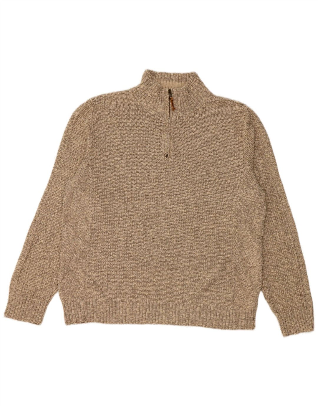 FAT FACE Herren-Pullover mit Reißverschluss, XL, graue Baumwolle