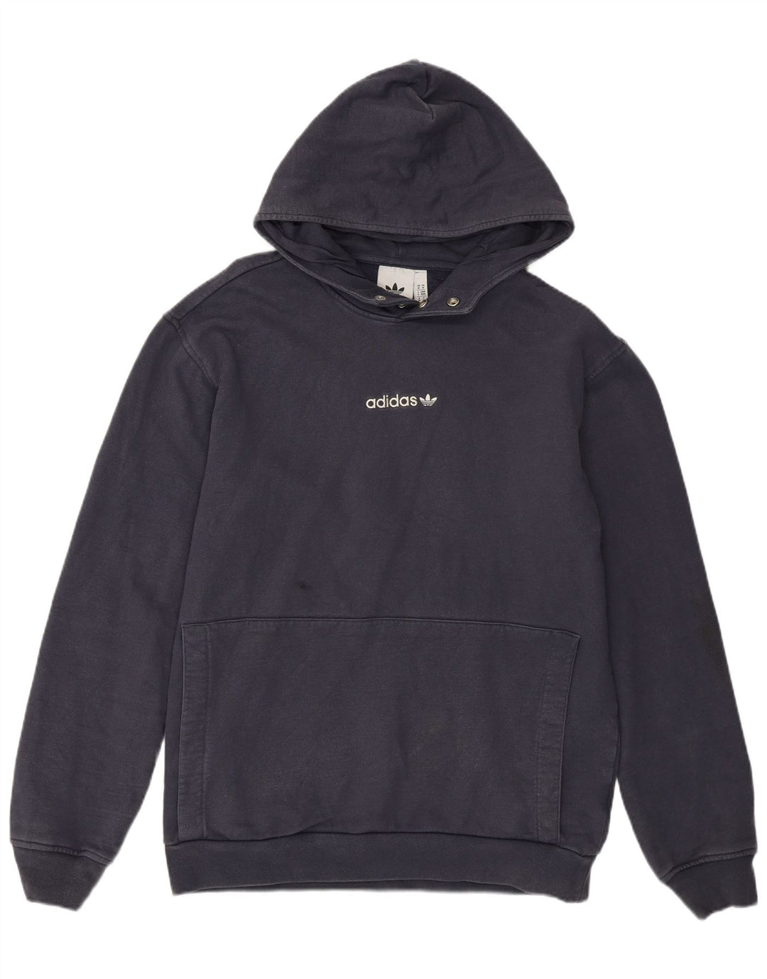 Adidas Herren Kapuzenpullover aus mittelblauer, marineblauer Baumwolle