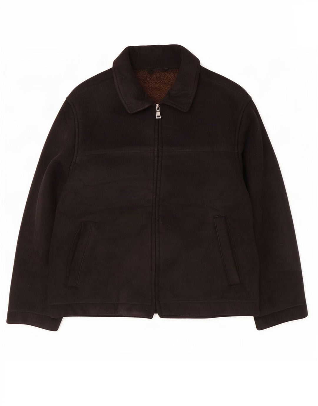 Marks & Spencer Herren Blue Harbor Sherpa Jacke UK 40 Large Schwarz Polyester