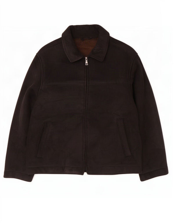 Marks & Spencer Mens Blue Harbour Sherpa Jacket UK 40 Large Black Polyester