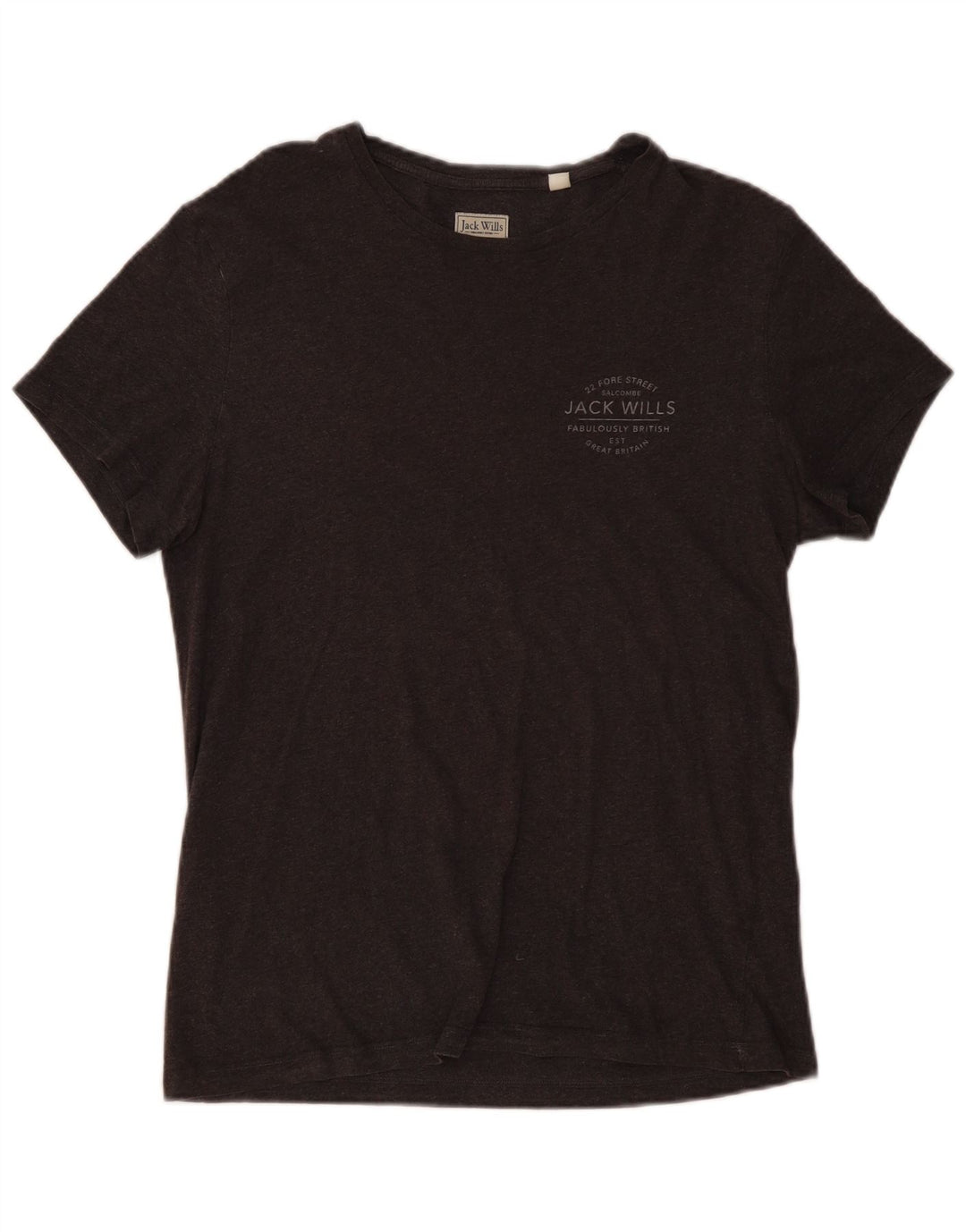 JACK WILLS Herren-T-Shirt aus mittelgrauer Baumwolle