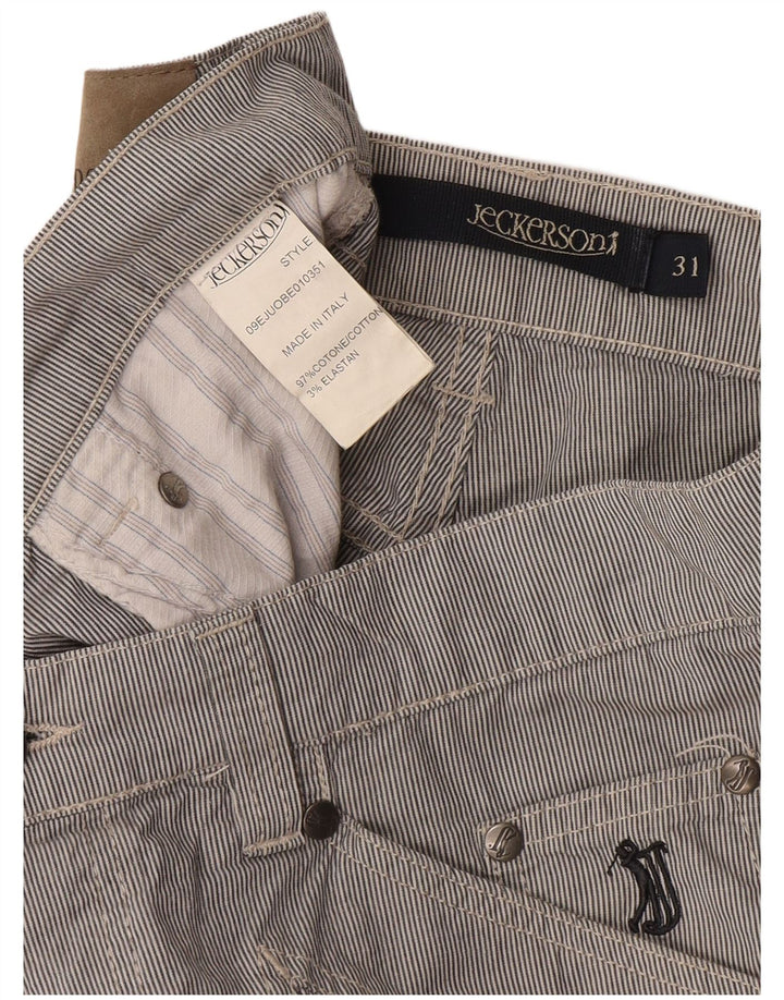 Jeckerson Herren-Bermudashorts W31 Mittelgraue Nadelstreifen-Baumwolle