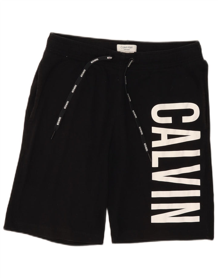 CALVIN KLEIN Herren Badeshorts mit Grafik, Mittelschwarz, Baumwolle