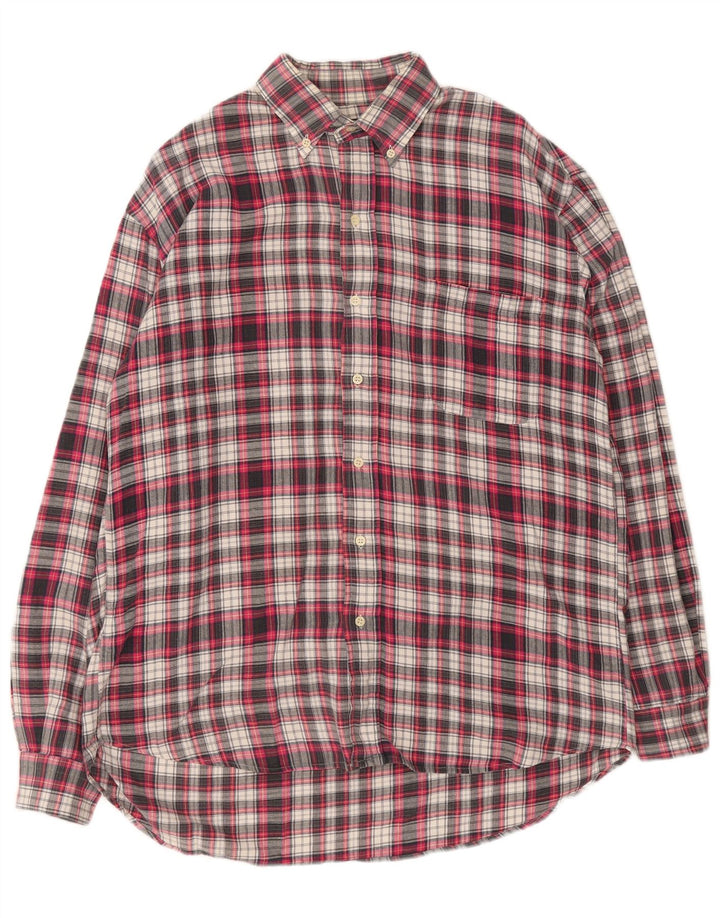 Vintage Herren Flanellhemd, groß, rot kariert, Baumwolle