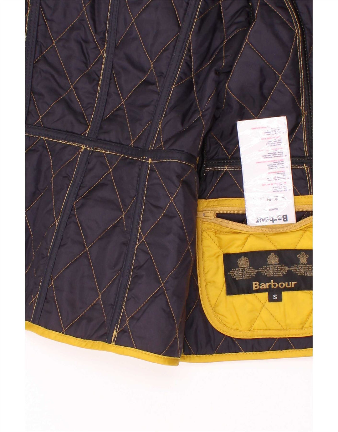 Barbour Steppjacke für Mädchen, 5–6 Jahre, klein, gelbes Colourblock-Polyamid