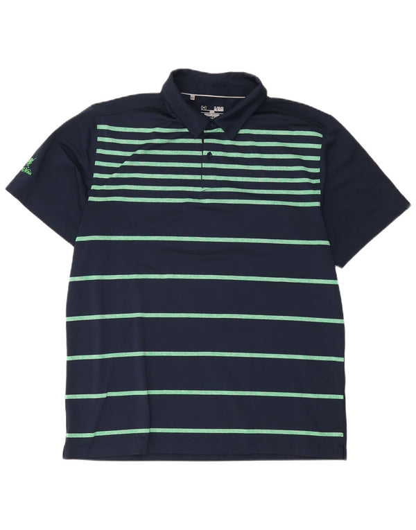 Under Armour Herren Heat Gear Poloshirt XL Marineblau gestreift